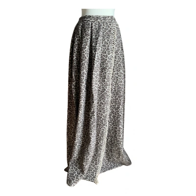 Pre-owned Max Mara Wool Maxi Skirt In Grey
