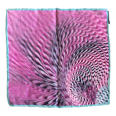 Pre-owned Roberto Cavalli Silk Handkerchief In Pink