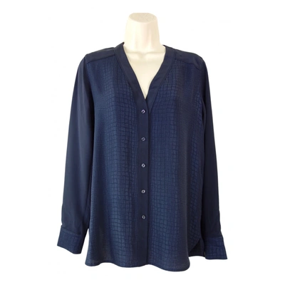 Pre-owned Vince Silk Shirt In Navy