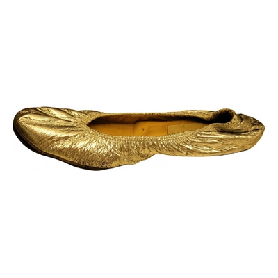 Pre-owned Lanvin Leather Ballet Flats In Metallic