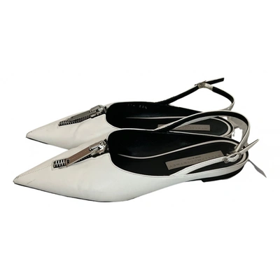 Pre-owned Stella Mccartney Vegan Leather Sandals In White