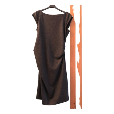 Pre-owned Diane Von Furstenberg Wool Mid-length Dress In Anthracite