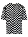 Saint Laurent Checked Organic Cotton-jersey T-shirt In Black