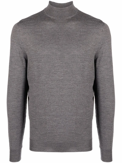 Drumohr Roll Neck Jumper In Grey