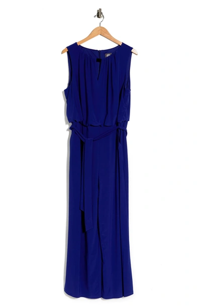 Vince Camuto Wide Leg Keyhole Jumpsuit In Cobalt