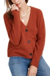 Madewell Cameron Ribbed Crop Cardigan In Heather Brick