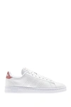 Adidas Originals Advantage Perforated Stripe Sneaker In White/white/copper Met.