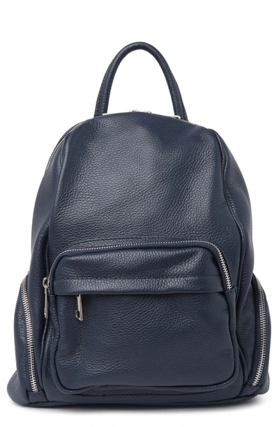 Sofia Cardoni Leather Compact Backpack In Blu