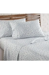 Southshore Fine Linens Queen Sized Modern Printed Sheet Set In Geometric Maze - While / Blue