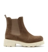 La Canadienne Adelyn Shearling Lined Suede Bootie In Stone