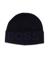 Hugo Boss Boss Nebbiolino Rib Hat Blue Cotton Man In Blue