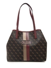 GUESS WIKKY TOTE GRANDE SHOULDER BAG MARRONE/BORDEAU POLYESTER WOMAN