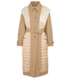Chloé Convertible Belted Wool, Cotton-blend And Quilted Silk Coat In Beige