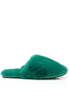 Apparis Melody Faux Fur Slide Slipper In Verdant Green