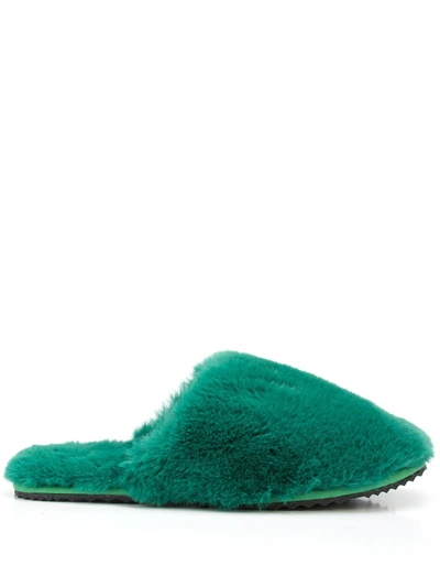 Apparis Melody Faux Fur Slide Slipper In Verdant Green