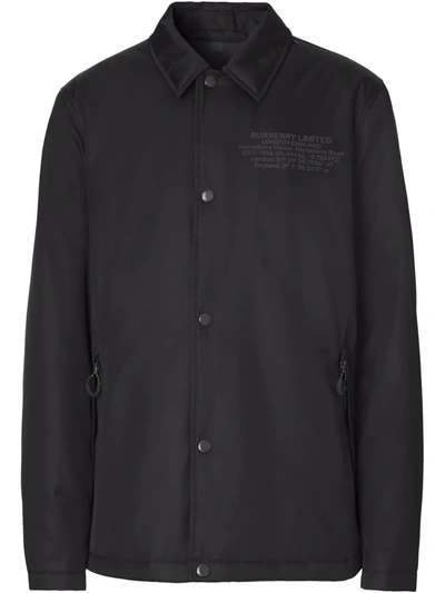 Burberry Location-print Econyl® Jacket In Black