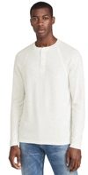 Faherty Long Sleeve Henley In Ivory Heather