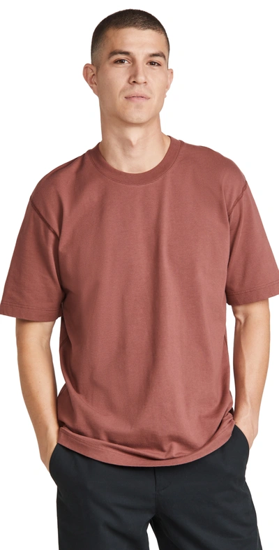 Reigning Champ Short Sleeve Slim Fit Crewneck T-shirt In Red