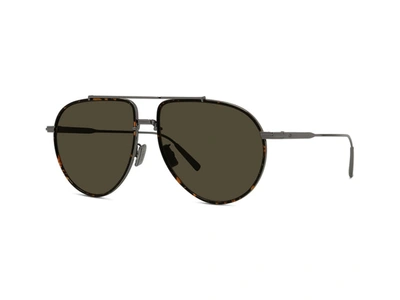 Dior Blacksuit Au Gunmetal With Havana Rim Pilot Sunglasses