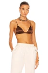 Fleur Du Mal Luxe Triangle Bra In Cocoa