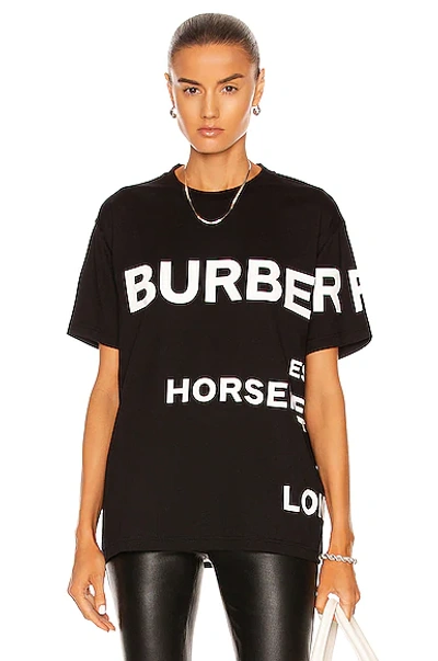 Burberry Horseferry Cotton Jersey T-shirt In Black