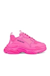 Balenciaga Triple S Low Top Sneaker In Fluo Pink