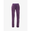 Juicy Couture Del Ray Straight-leg High-rise Velour Jogging Bottoms In Blackberry Cordial
