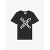 Kenzo Boys Black Kids Cross Logo-print Organic-cotton T-shirt 4-12 Years 6 Years