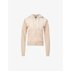 Juicy Couture Robertson Logo-embroidered Velour Hoody In Warm Taupe