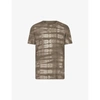 ALLSAINTS MENS SABLE BROWN CALI TIE-DYED COTTON T-SHIRT XL