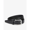 Dents Logo-engraved Leather Belt In Black