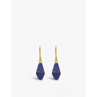 Monica Vinader Womens  Geometric Gemstone Wire Recycled 18ct Gold-plated Vermeil Sterling Silver And  In Blue