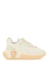Balmain B-runner Leather-trimmed Mesh Sneakers In White