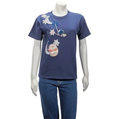 Michaela Buerger Pig On Moon T-shirt In Blue