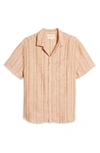 Madewell Easy Linen Short Sleeve Shirt In Warm Nutmeg