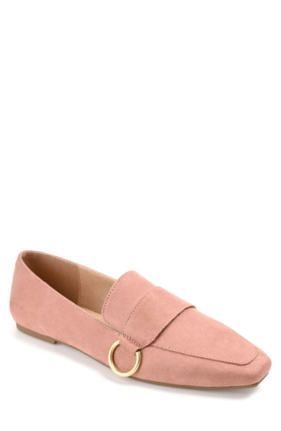 Journee Collection Benntly Vegan Leather Flat Loafer In Blush