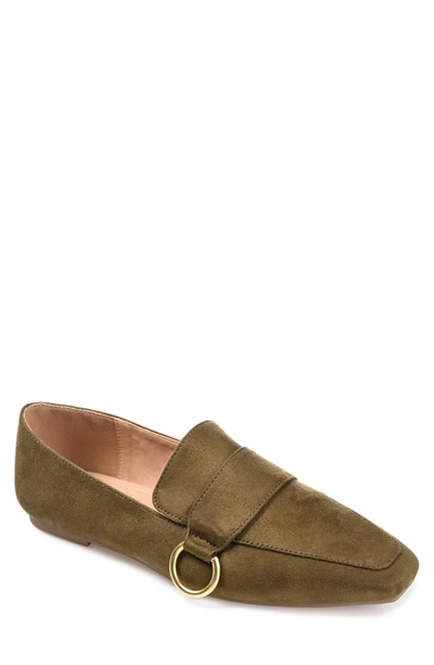 Journee Collection Benntly Vegan Leather Flat Loafer In Olive