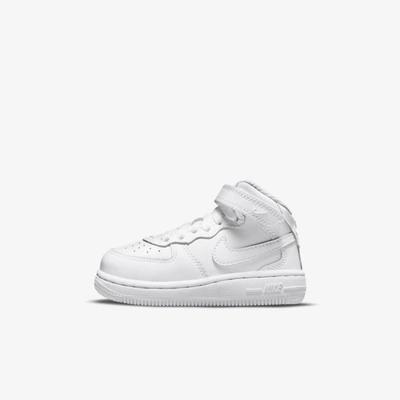 Nike Force 1 Mid Le Baby/toddler Shoes In White,white