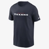 Nike Men's Navy Houston Texans Wordmark Legend Performance T-shirt In Blue