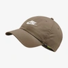 Nike Sportswear Heritage86 Futura Washed Hat In Dark Driftwood,dark Driftwood,white