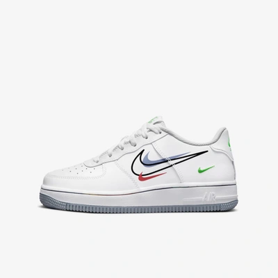 Nike Air Force 1 Low Big Kids' Shoes In White,aluminum,black,light Green Spark