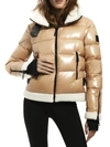 Sam Georgie Shearling-trim Down Jacket In Bisque