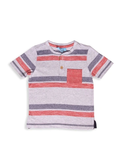 Bear Camp Kids' Little Boy's Noam Yarn-dyed Henley T-shirt In Red Multi