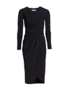 Chiara Boni La Petite Robe Jodene Pleated Wrap Midi Dress In Black