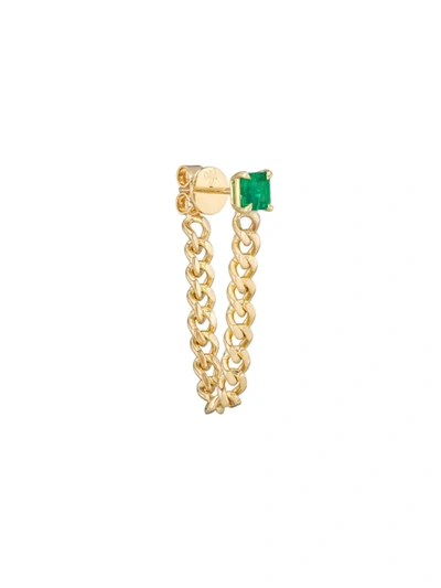 Anita Ko Women's 18k Yellow Gold & Emerald Cuban Chain Drop Earring