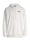 Balenciaga Men's Campaign Logo Pullover Hoodie In Dirty White Black