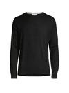 Peter Millar Crown Wool Crewneck Sweater In Black