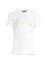 Versace Logo Foil-print Cotton T-shirt In White