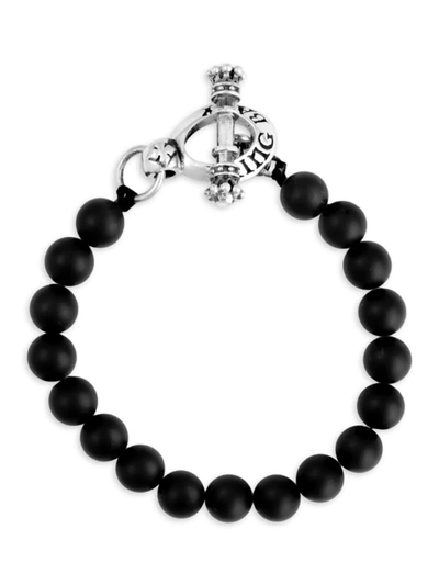 King Baby Studio Men's Onyx & Sterling Silver Toggle Clasp Bracelet In Black