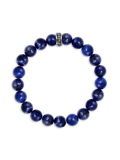 King Baby Studio Men's Lapis Lazuli & Sterling Silver Beaded Bracelet In Blue